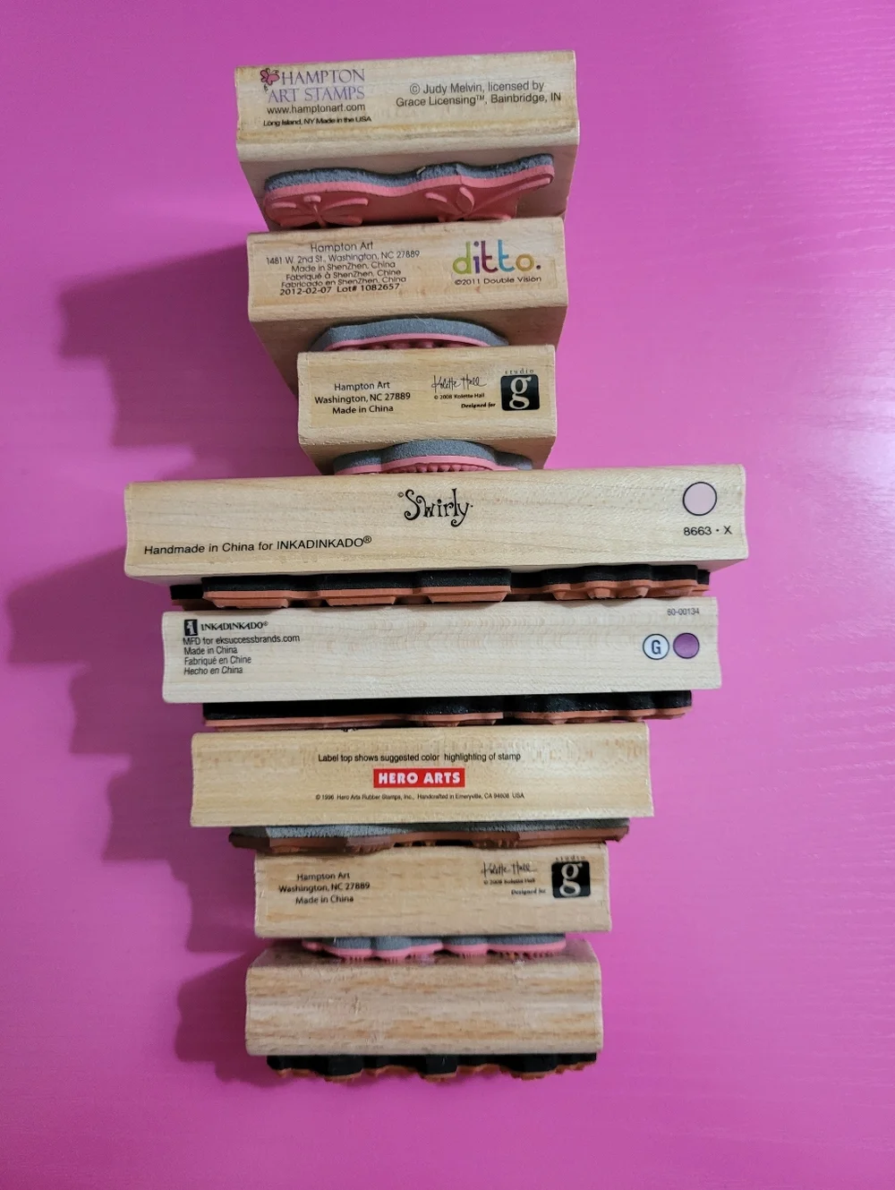 Wooden Rubber Stamp Bundle.  Floral Themed.  (0722)
